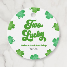Etiquetas Para Lembrancinhas Two Lucky Green Shamrock Clover 2nd Birthday Party
