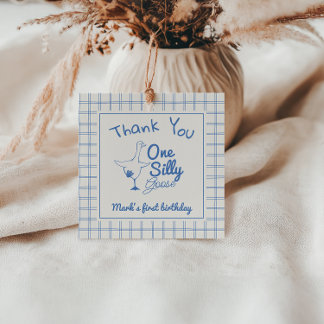 Etiquetas Para Lembrancinhas Um Bobo Ganso Mão Azul Desenhado 1rua Aniversário