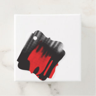Etiquetas Para Lembrancinhas Um design gráfico vermelho com escala geométrica e