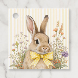 Etiquetas Para Lembrancinhas Um lindo coelhinho floral com laço amarelo para ch