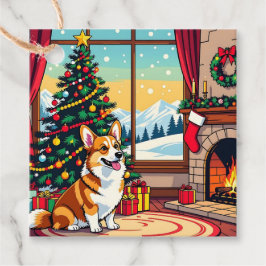 Etiquetas Para Lembrancinhas Um Natal Festivo e Fofo de Corgi