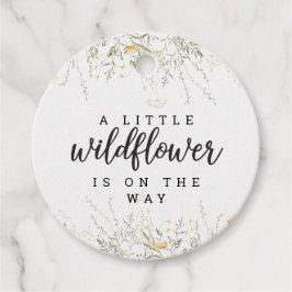 Etiquetas Para Lembrancinhas Um Pequeno Chá de fraldas Amarelo De Flor Selvagem