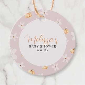 Etiquetas Para Lembrancinhas Um Pequeno Chá de fraldas De Abóbora E Margarida