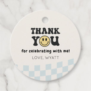 Etiquetas Para Lembrancinhas Um primeiro aniversario Feliz Smiley Round