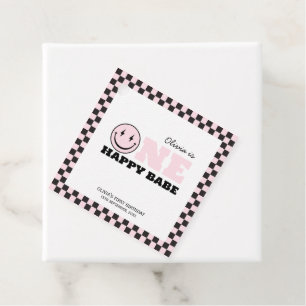 Etiquetas Para Lembrancinhas Um primeiro aniversario Rosa Feliz, Meninas de Beb