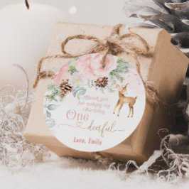 Etiquetas Para Lembrancinhas Um veado de inverno borrado rosa 1rua de aniversár
