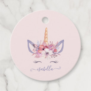 Etiquetas Para Lembrancinhas Unicorn floral watercolor aniversário