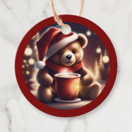 Etiquetas Para Lembrancinhas Ursinho de Natal Cozy Chocolate Quente TWArt