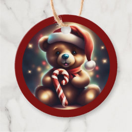 Etiquetas Para Lembrancinhas Ursinho de Natal Cozy Polka TWArt