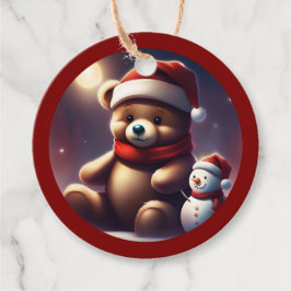Etiquetas Para Lembrancinhas Ursinho de Natal Cozy SnowFriel TWArt