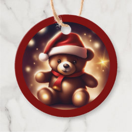 Etiquetas Para Lembrancinhas Ursinho de Natal Cozy Stars TWArt