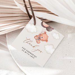 Etiquetas Para Lembrancinhas Ursinho, Urso de Pelúcia, Balões Marrons, Chás de