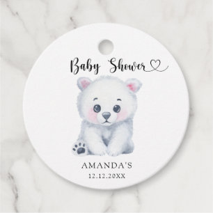 Etiquetas Para Lembrancinhas Urso bebê polar - Chá de fraldas
