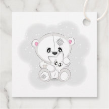 Urso Branco Fofo Segurando Estrela