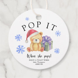 Etiquetas Para Lembrancinhas Urso de inverno com presente de Natal - Pop!