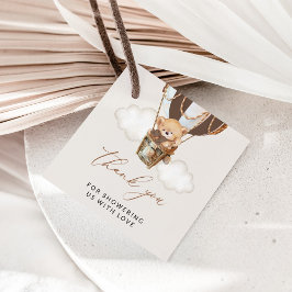 Etiquetas Para Lembrancinhas Urso de Pelúcia, Balão de Ar Quente Marrom, Chás d