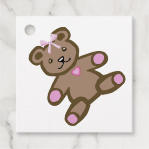 Etiquetas Para Lembrancinhas Urso de ursinho cor-de-rosa do bebé