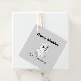 Etiquetas Para Lembrancinhas Urso polar branco e bonito no aniversário da cinza