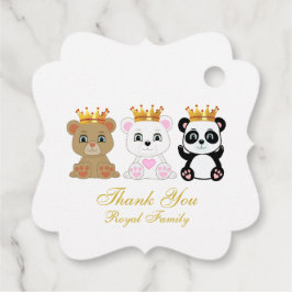 Etiquetas Para Lembrancinhas Ursos Reis Fofos Obrigado em Branco