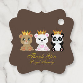 Etiquetas Para Lembrancinhas Ursos Reis Fofos Obrigado no Marrom