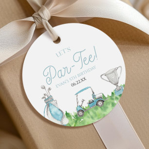 Etiquetas Para Lembrancinhas Vamos Festa Par-Tee Azul de Golfe de Aniversário