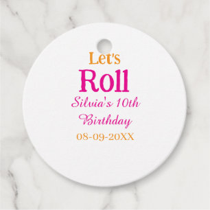 Etiquetas Para Lembrancinhas Vamos rolo feliz 10º aniversário adicione nome ret