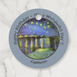 Etiquetas Para Lembrancinhas Van Gogh Starry Night sobre os itens do partido Rh