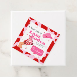 Etiquetas Para Lembrancinhas Vaqueira Vermelho e Rosa Último Rodeio Festa de De