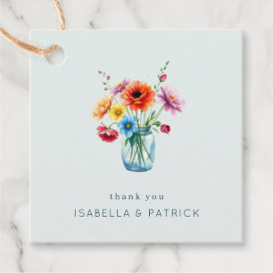 Etiquetas Para Lembrancinhas Vaso Floral Alegre em Aquarela