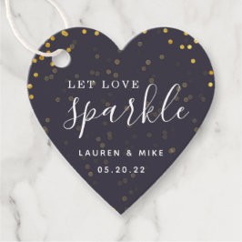 Etiquetas Para Lembrancinhas Vela de casamento Dark Blue Let Love Sparkle