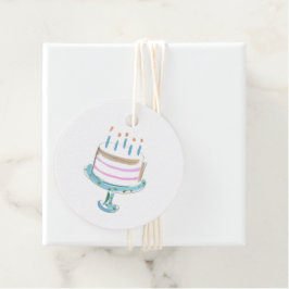 Etiquetas Para Lembrancinhas Velas de Bolo de Bolo de Noite de Aquarela Doce