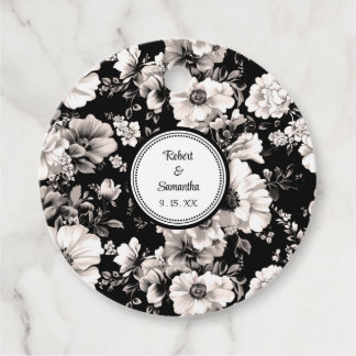 Etiquetas Para Lembrancinhas Velas de casamento rosas brancas e pretas