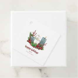 Etiquetas Para Lembrancinhas Velas de Natal com Flores e Berries