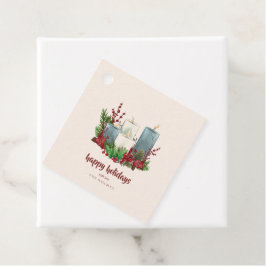 Etiquetas Para Lembrancinhas Velas de Natal com Flores e Berries