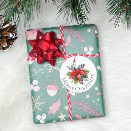 Etiquetas Para Lembrancinhas Verdura em aquarela para o Natal
