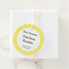 Etiquetas Para Lembrancinhas Verificações de Xadrez Amarela Retrópicas Editávei