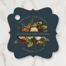 Etiquetas Para Lembrancinhas Vermelha | Orange Floral Buquê with Love and Obrig