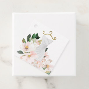 Etiquetas Para Lembrancinhas Vestido Floral Elegante Rosa Favor de Chuveiro de