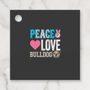 Etiquetas Para Lembrancinhas Vetor de Bulldog de Paz e Amor