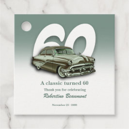 Etiquetas Para Lembrancinhas Viagem Clássico Carro Verde Faz 60 Anos