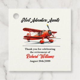 Etiquetas Para Lembrancinhas Viagem de aposentadoria - Vintage de avião vermelh
