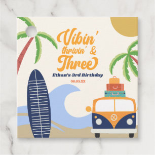 Etiquetas Para Lembrancinhas Vibin' e três Surf do aniversário de 3 anos do Con