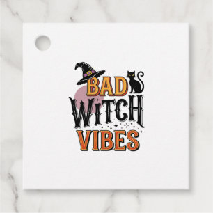 Etiquetas Para Lembrancinhas Vibrações de Bruxa Má Vintage Camisa de Halloween_