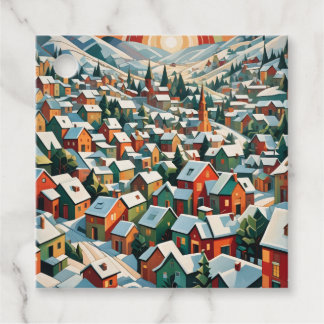 Etiquetas Para Lembrancinhas village d'hiver sous la neige vintage