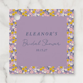 Etiquetas Para Lembrancinhas Vintage Amarelo Roxo Floral Chuveiro de Noiva Pers