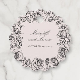 Etiquetas Para Lembrancinhas Vintage Black Rosa Sketch Wedding Favor