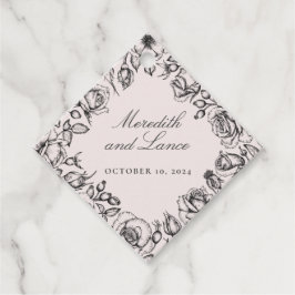 Etiquetas Para Lembrancinhas Vintage Black Rosa Sketch Wedding Favor