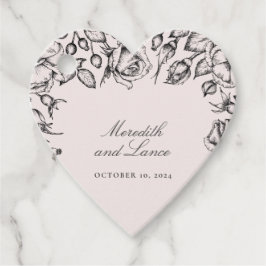 Etiquetas Para Lembrancinhas Vintage Black Rosa Sketch Wedding Favor