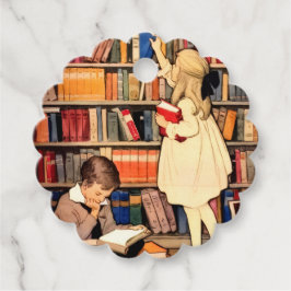 Etiquetas Para Lembrancinhas Vintage Children Reading Library Books