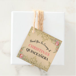 Etiquetas Para Lembrancinhas Vintage Dourada Floral Quinceañera Bem-vindo
